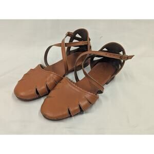 Bali ELF Handmade Strappy Flat Sandals Leather Camel Women’s Size 7.5